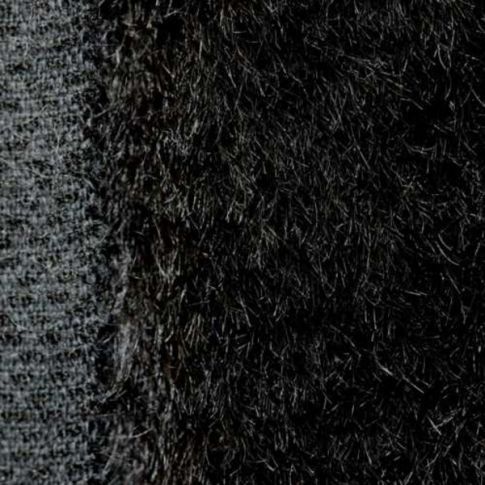 17mm Straight Black Mohair